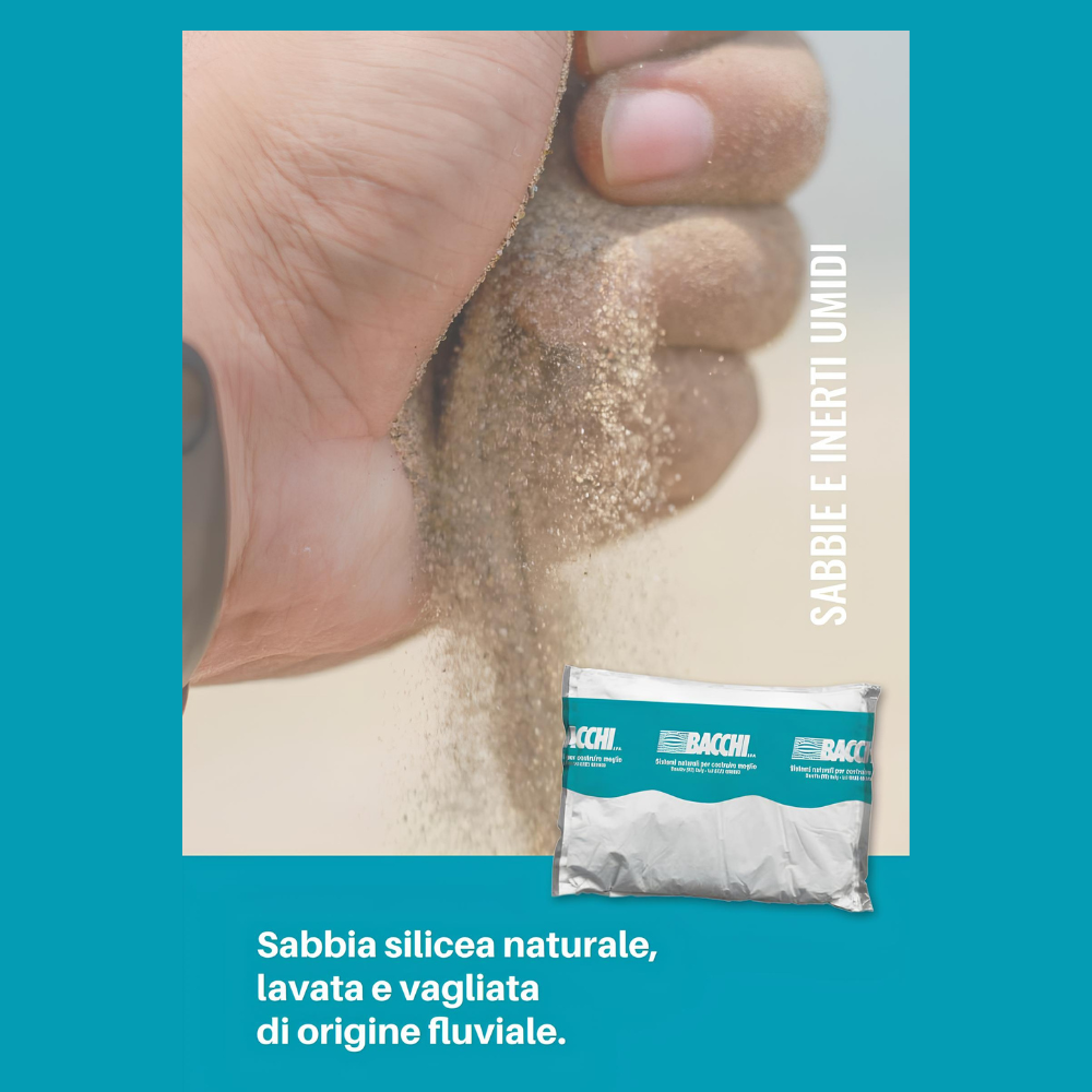Sabbia fine silicea naturale granulometria 0,6 mm finitura superfici sacco kg 25