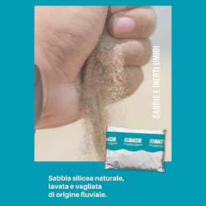 Sabbia fine silicea naturale granulometria 0,6 mm finitura superfici sacco kg 25
