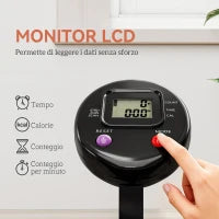 Mini Trampolino Fitness Ø102 cm con Manubrio Regolabile, Trampolino Elastico Pieghevole, Nero