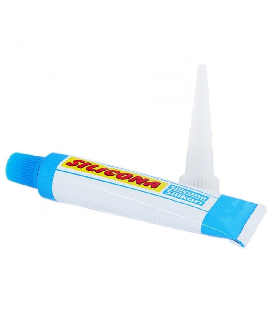 Tubetto Mini Cartuccia Colla Silicone Sigillante Bianca Bianco Universale 30 Ml         