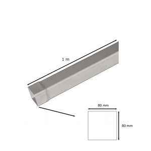 Tubo in pvc marrone/grigio quadro : Colore - Grigio, Diametro - 80x80 Quadro, Metri Lineari - 1 metro