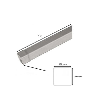 Tubo in pvc marrone/grigio quadro : Colore - Grigio, Diametro - 100x100 Quadro, Metri Lineari - 3 metri