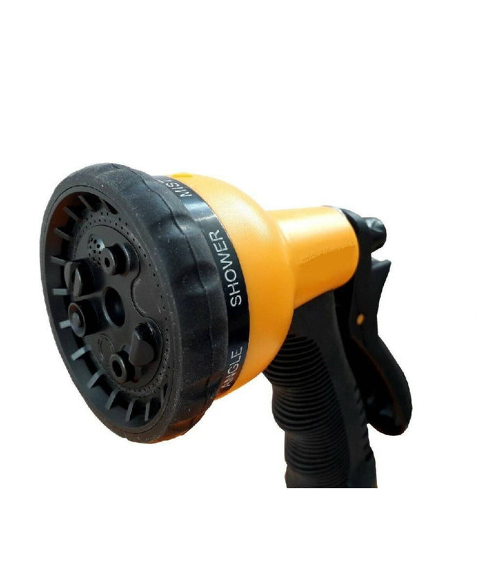 Tubo A Spirale 15m Flessibile Acqua Irrigazione Giardino Con Pistola A 8 Getti         