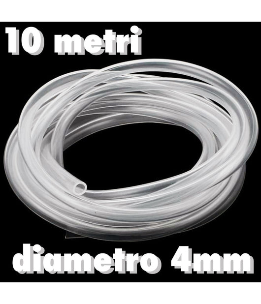 Tubo Acrilico 4mmx10mt Flessibile Aereatori Acqua Acquario Pompa Filtro Liquidi         