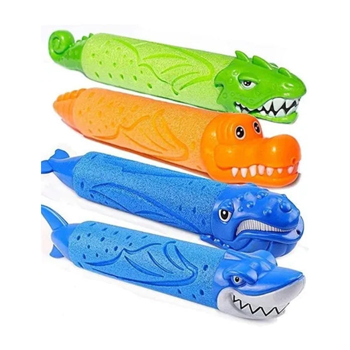 Trade Shop - Tubo Cannone Spara Acqua 33x5cm Forma Animale Con Motivi Misti Gioco Bambini 6559073 -