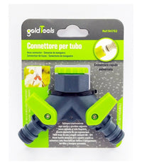 Tubo Connettore A Y Con Rubinetto 2 Vie Rapido Universale Plastica Giardino 94752         
