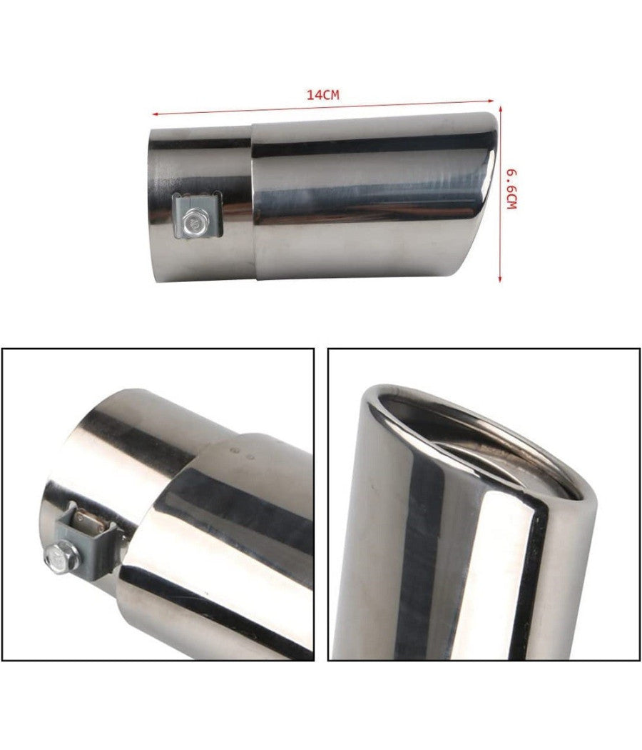 Tubo Di Scarico Per Auto Terminale Uscita Tubi Di Scappamento Marmitta Cromata         