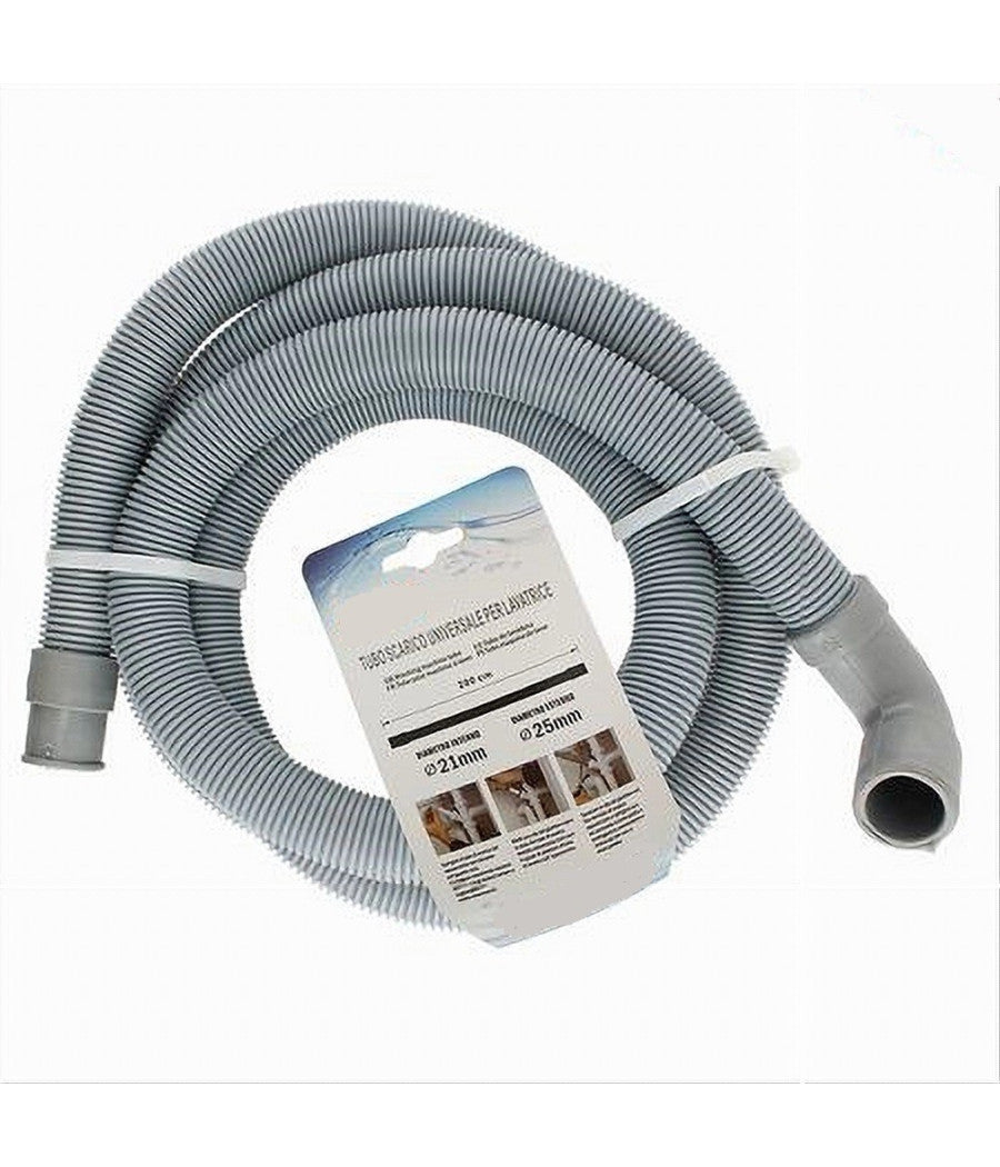 Tubo Di Scarico Universale Per Lavatrice Lavastoviglie Da 200 Cm Corrugato 59054         