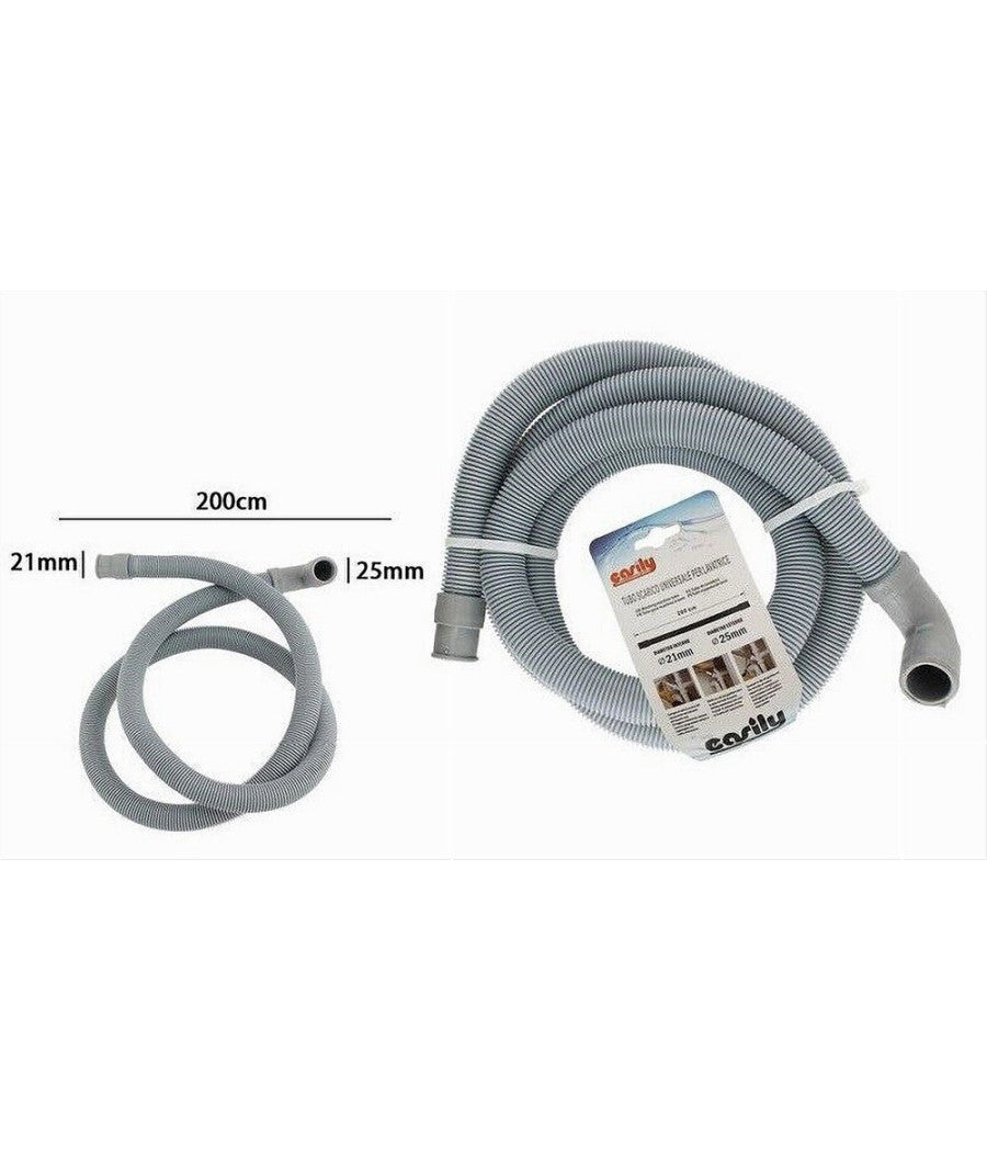Tubo Di Scarico Universale Per Lavatrice Lavastoviglie Da 200 Cm Corrugato 59054         