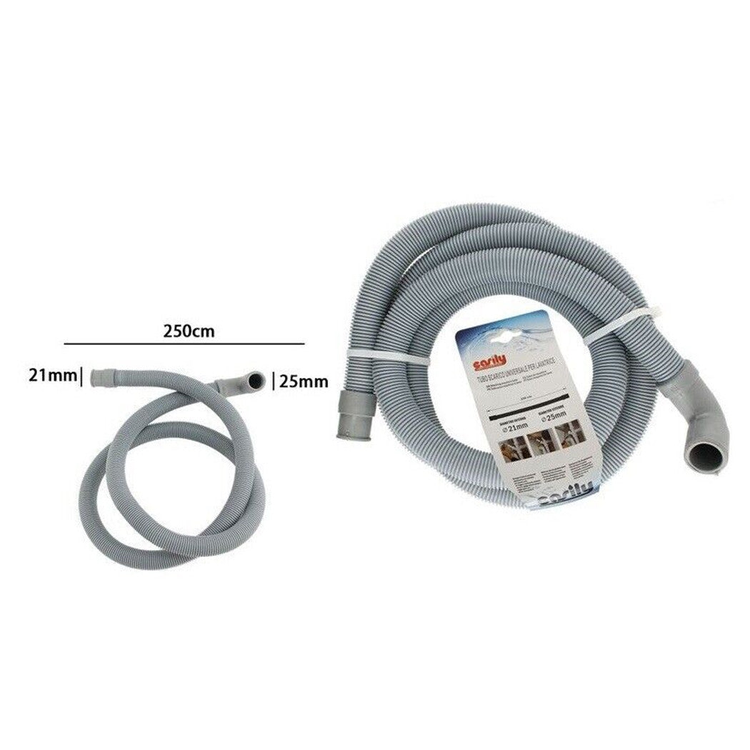 Trade Shop - Tubo Di Scarico Universale Per Lavatrice Lavastoviglie Da 250 Cm Corrugato 59055         