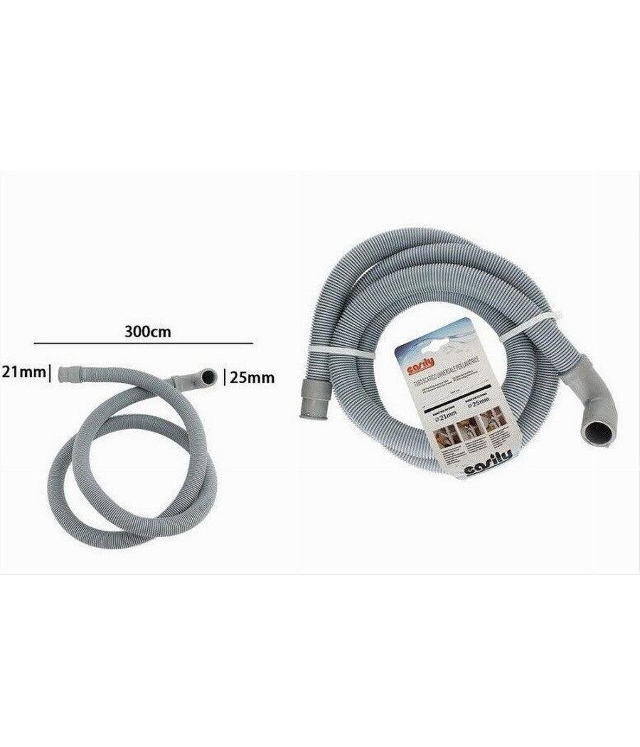 Tubo Di Scarico Universale Per Lavatrice Lavastoviglie Da 300 Cm Corrugato 59056         