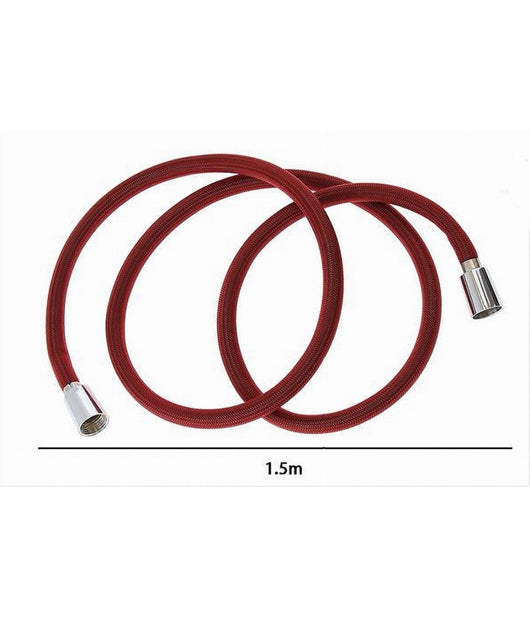 Tubo Doccia Flessibile 1.5 Mt Rosso 150 Cm Laccio Bagno Per Doccetta Box 87281         