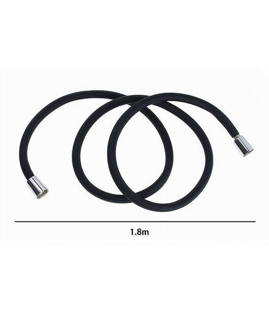 Tubo Doccia Flessibile 1.8metri Nero Opaco 180cm Bagno Laccio Doccetta Box 87288         