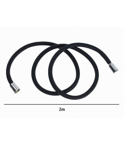 Tubo Doccia Flessibile 2 Metri Nero Opaco 200 Cm Bagno Laccio Doccetta Box 87289         