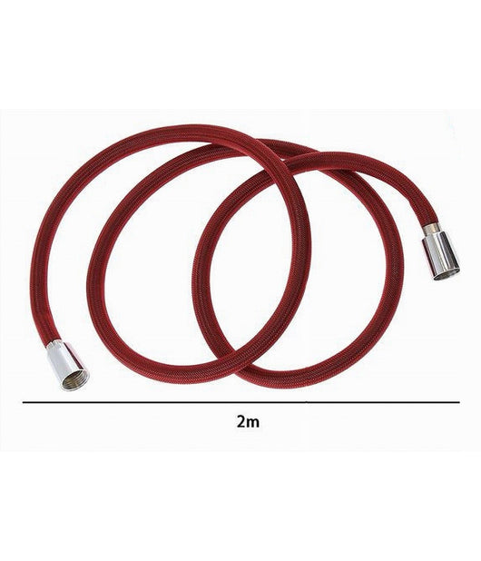 Tubo Doccia Flessibile 2 Metri Rosso 200 Cm Laccio Bagno Per Doccetta Box 87283         