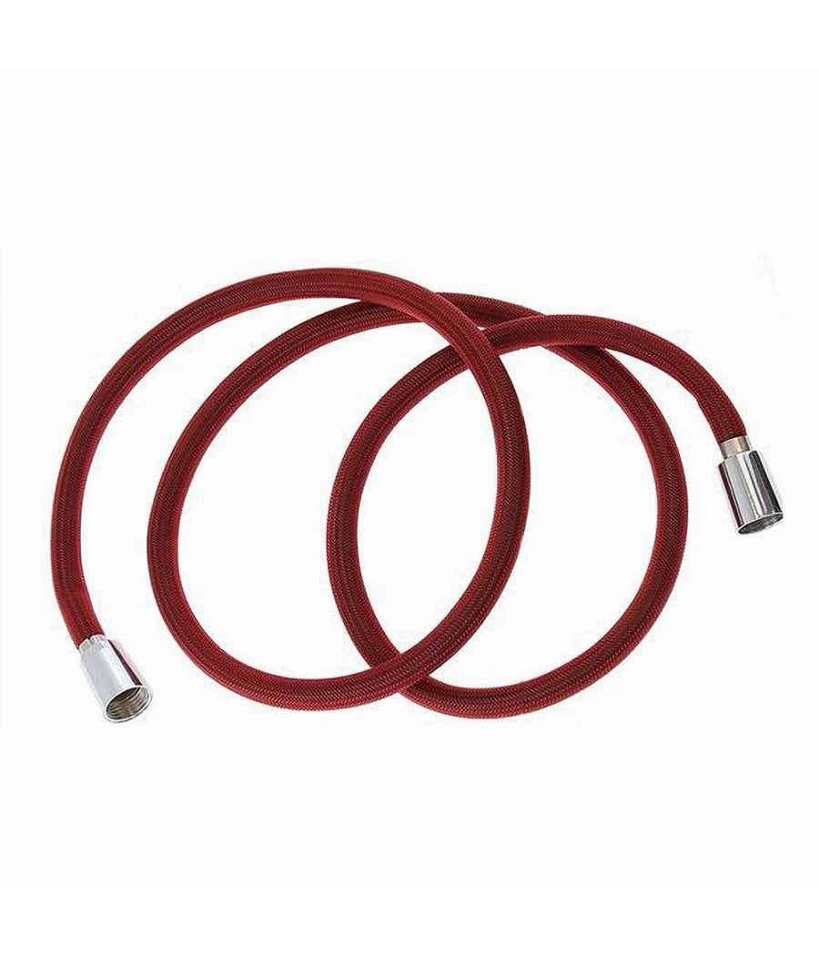 Tubo Doccia Flessibile 2 Metri Rosso 200 Cm Laccio Bagno Per Doccetta Box 87283         
