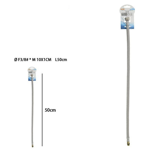 Trade Shop - Tubo Flessibile Flessibili Rubinetto Miscelatore Acqua 50 Cm F 3/8 X M10/1 69394 -