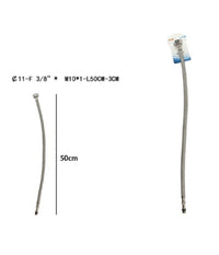 Tubo Flessibile Flessibili Rubinetto Miscelatore Acqua 50 Cm F 3/8 X M10/1 69395         