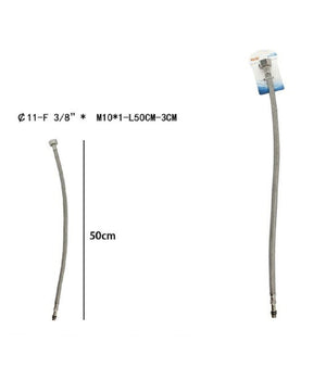 Tubo Flessibile Flessibili Rubinetto Miscelatore Acqua 50 Cm F 3/8 X M10/1 69395         