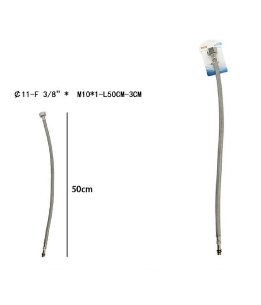 Tubo Flessibile Flessibili Rubinetto Miscelatore Acqua 50 Cm F 3/8 X M10/1 69395         
