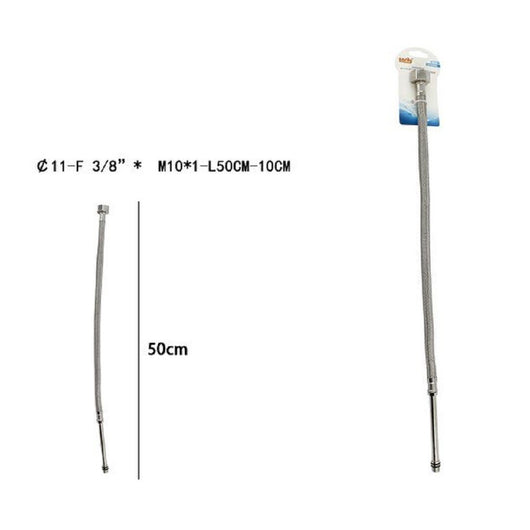 Trade Shop - Tubo Flessibile Flessibili Rubinetto Miscelatore Acqua 50 Cm F 3/8 X M10/1 69397 -