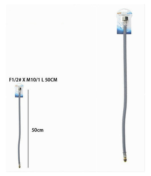 Tubo Flessibile Flessibili Rubinetto Miscelatore Acqua 50 Cm F1/2 X M10/1 87373         