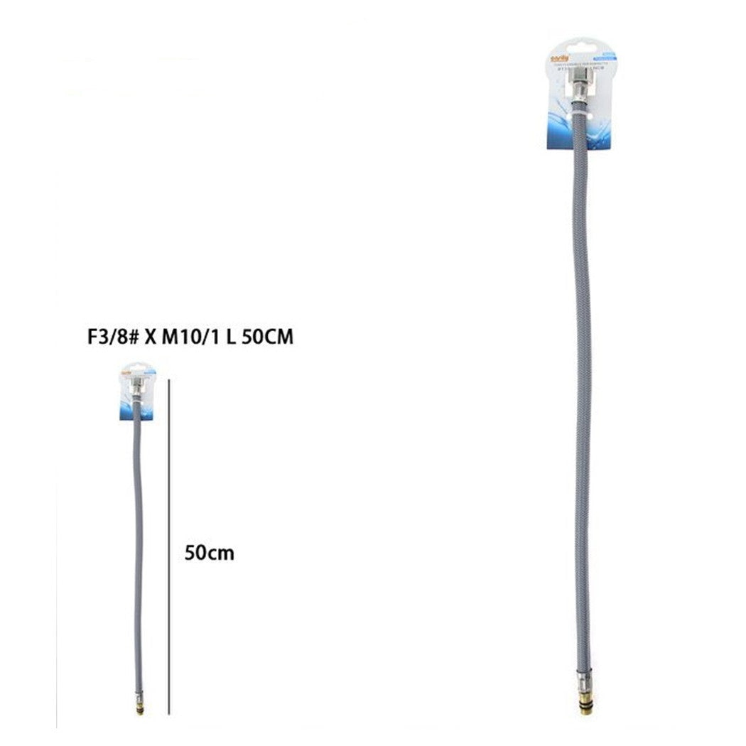 Trade Shop - Tubo Flessibile Flessibili Rubinetto Miscelatore Acqua 50 Cm F3/8 X M10/1 87375         