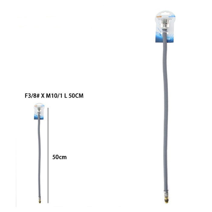 Trade Shop - Tubo Flessibile Flessibili Rubinetto Miscelatore Acqua 50 Cm F3/8 X M10/1 87375         