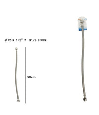 Tubo Flessibile Flessibili Rubinetto Miscelatore Acqua 50 Cm M 1/2 X M1/2 69399         
