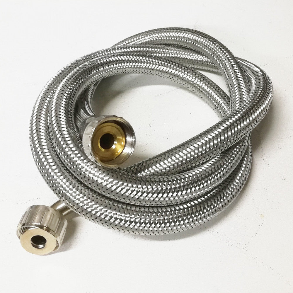 Tubo flessibile in acciaio per carico lavatrice con curvetta, scegli se  200cm