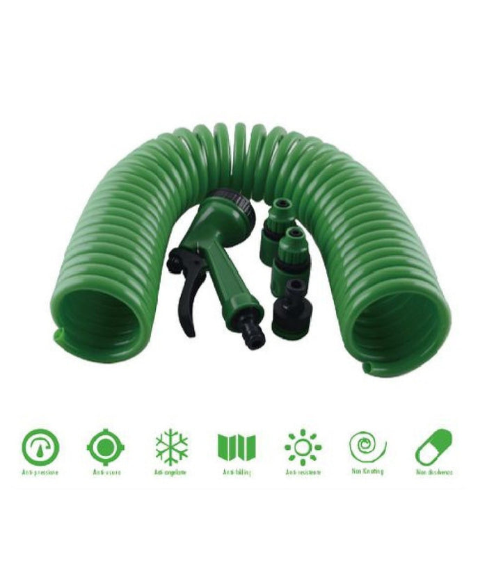 Tubo Flessibile Spirale Molla 10 Mt Con Pistola Innaffiare Giardino Pompa 57518         