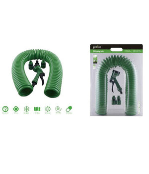 Tubo Flessibile Spirale Molla 15mt Con Pistola Innaffiare Giardino Pompa 57519         