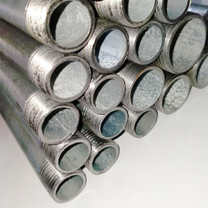 Tubo in acciaio zincato barra da 6mt ( 2x3mt ) per condotte di acqua gas e aria, diametro 2