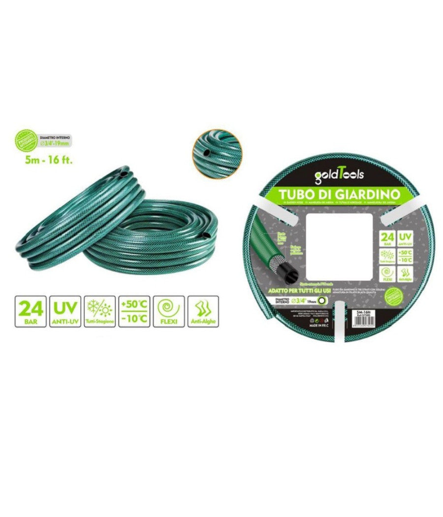 Tubo Irrigazione Annaffia Giardino Piante Lava Pompa 5 Mt 16ft. à¸3/4-19mm 57505         