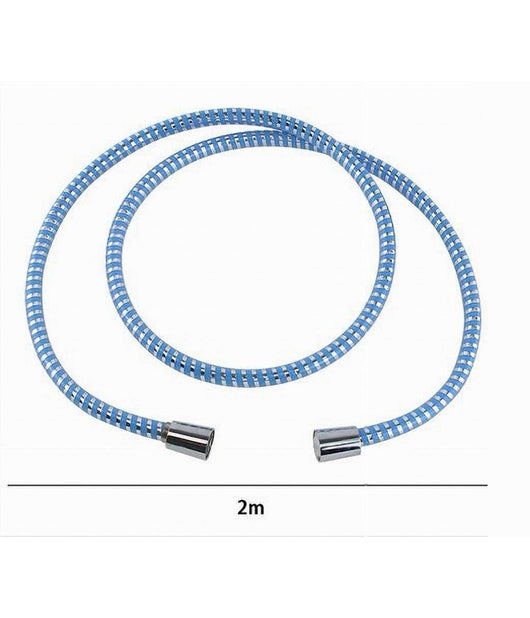 Tubo Laccio Flessibile Doccia 2 Metri Laccio Pvc Rivestimento Blu Ricambio 87298         