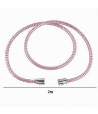 Tubo Laccio Flessibile Doccia 2metri Laccio Pvc Rivestimento Rosa Ricambio 87295         