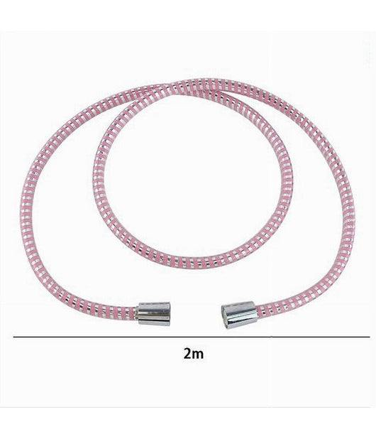 Tubo Laccio Flessibile Doccia 2metri Laccio Pvc Rivestimento Rosa Ricambio 87295         