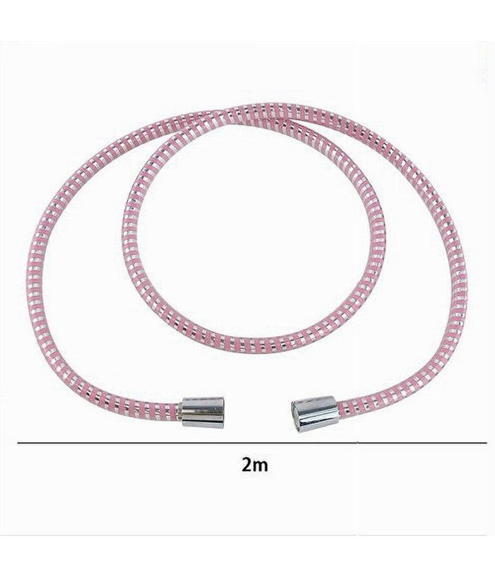 Tubo Laccio Flessibile Doccia 2metri Laccio Pvc Rivestimento Rosa Ricambio 87295         