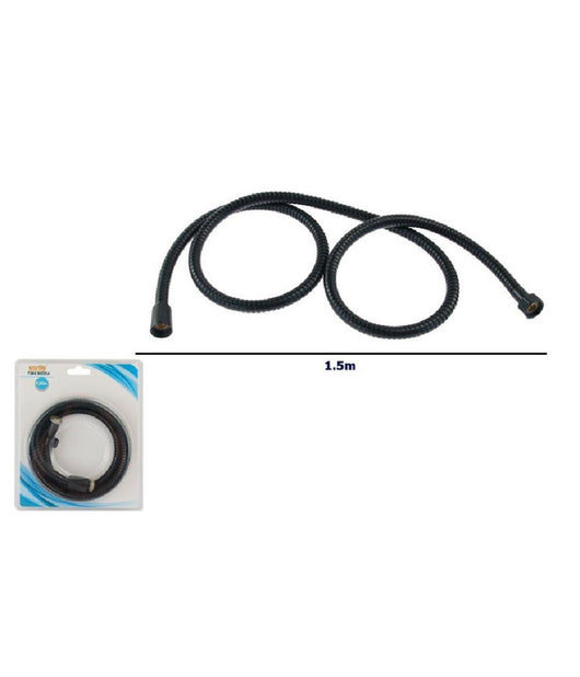 Tubo Laccio Flessibile Doccia Doccetta Vasca Bagno 1.5 Mt Universale 87135 Nero         