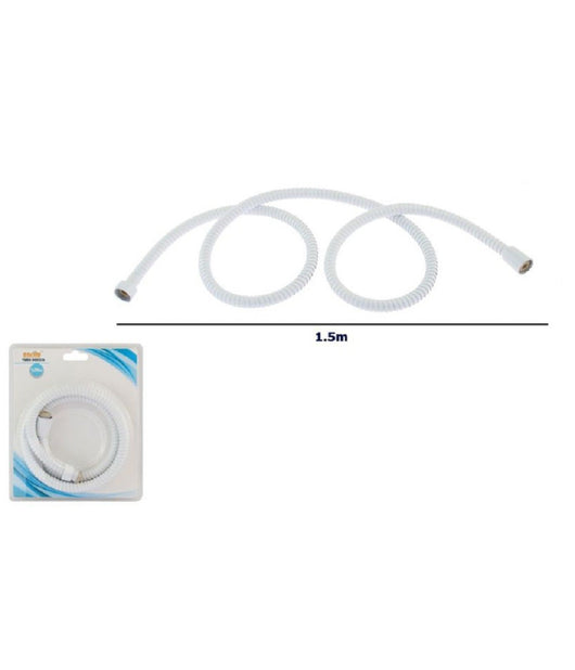 Tubo Laccio Flessibile Doccia Doccetta Vasca Bagno 1.5mt Universale 87137 Bianco         