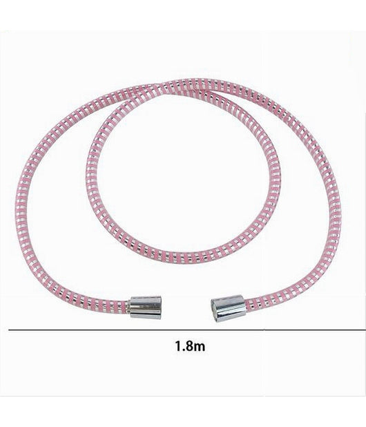 Tubo Laccio Flessibile Doccia Ricambio 1,8 Mt Laccio Pvc Rivestimento Rosa 87294         