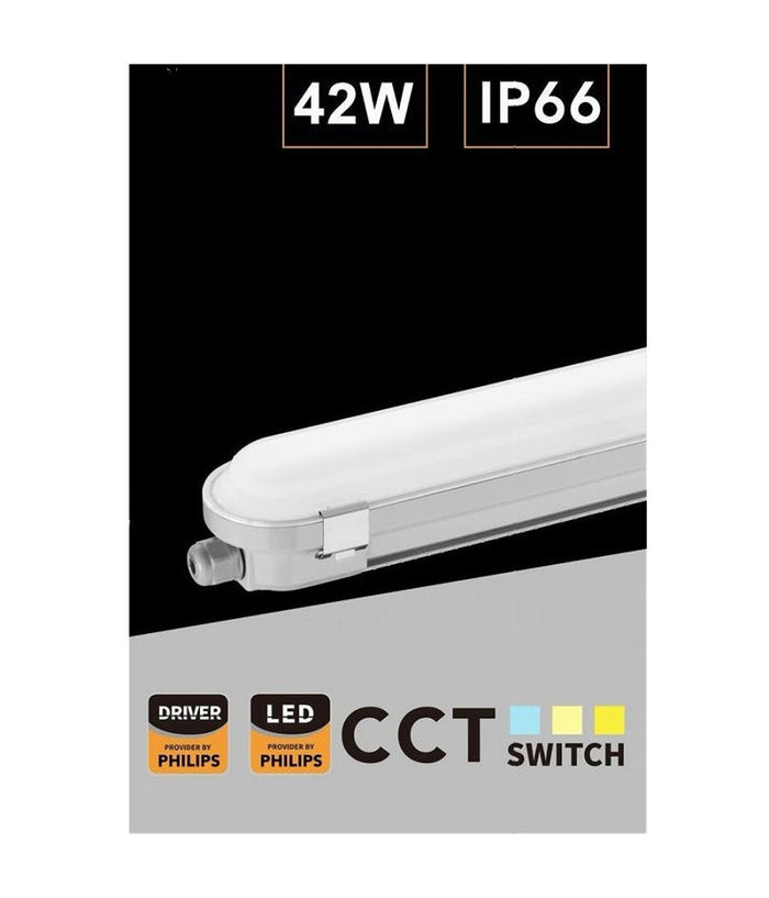 Tubo Led Plafoniera Lineare 150 Cm 42watt Ip66 Cct 4000k-5000k-6500k Yl18-150-3c         