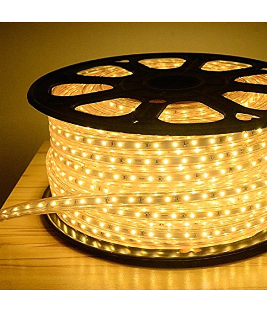 Tubo Luminoso 1200 Led 50 Mt Bianco Caldo Uso Esterno Controller 8 Giochi Luce         