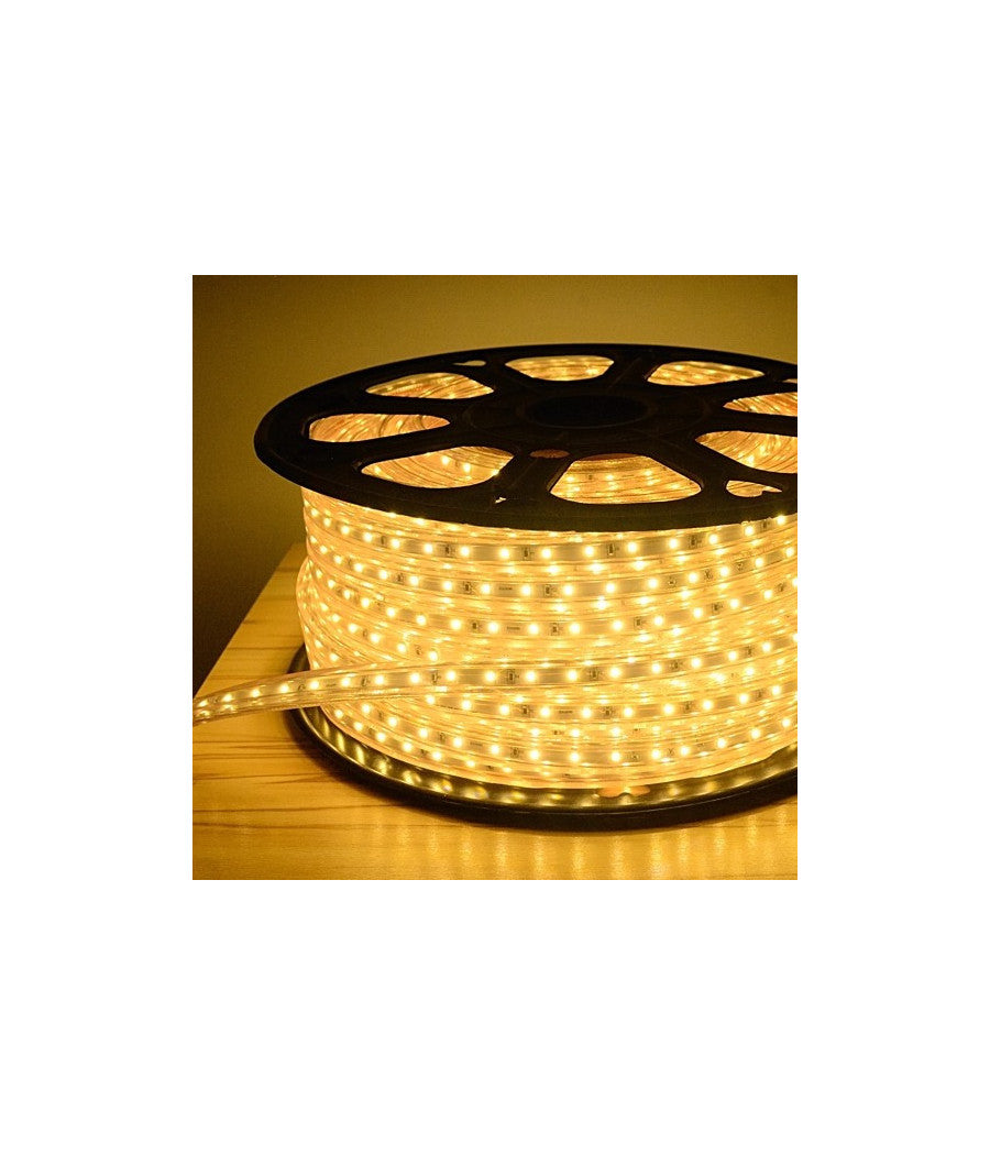 Tubo Luminoso 50 Metri Bianco Caldo Per Uso Esterno Con Controller 8 Giochi Luce         