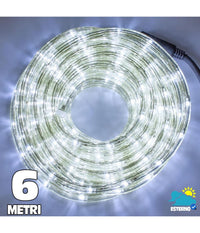 Tubo Luminoso A 108 Led Per Esterno 6 Metri Di Luci Bianco Freddo Con Controller         