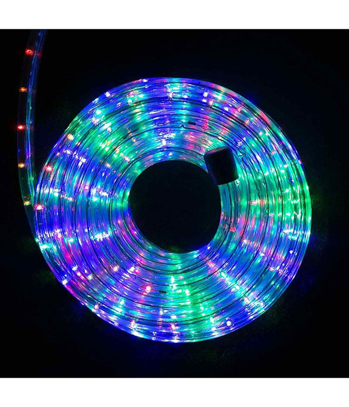 Tubo Luminoso Natalizio 20 Metri Led Multicolor Controller 8 Funzioni X Esterno         