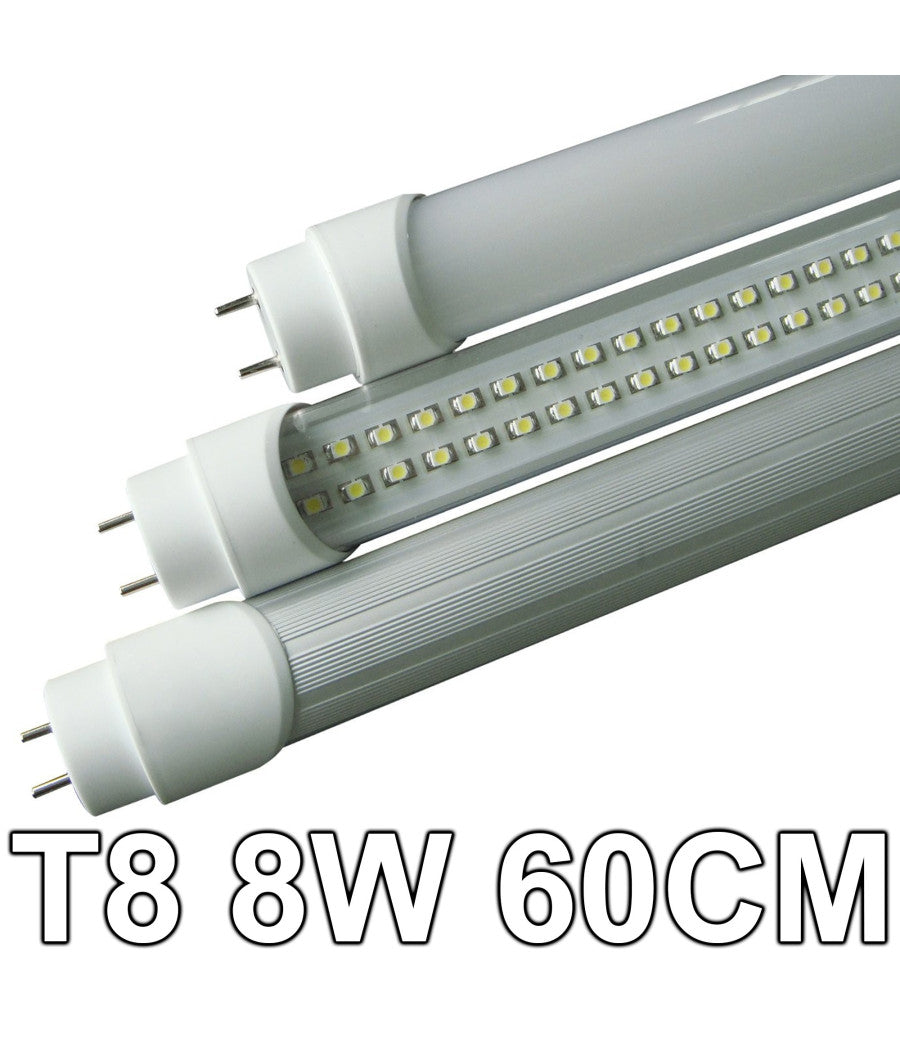 Tubo Neon Led 8w "60 Cm" T8 120 Smd Led Luce Bianca Fredda O Calda 6500k O 3000k         