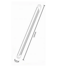 Trade Shop - Tubo Neon Led T8 Opaco 32 Watt Connessione Bilaterale Luce 6500k 4000k T8-32w-o - -bianco Freddo      -