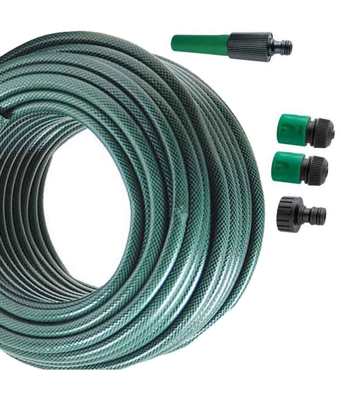Tubo Per Irrigazione Da Giardino Lungo 15 Metri Con 4 Accessori Da 1/2" Verde         