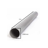 Tubo pluviale tondo colore acciaio : Diametro - 80, Metri Lineari - 3 metri